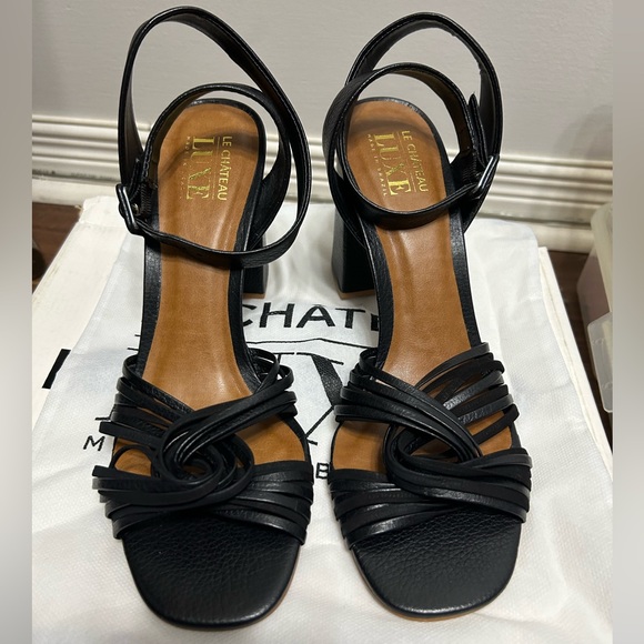 New Leather heels le chateau , luxe Brazil collection size 39 - Picture 1 of 7
